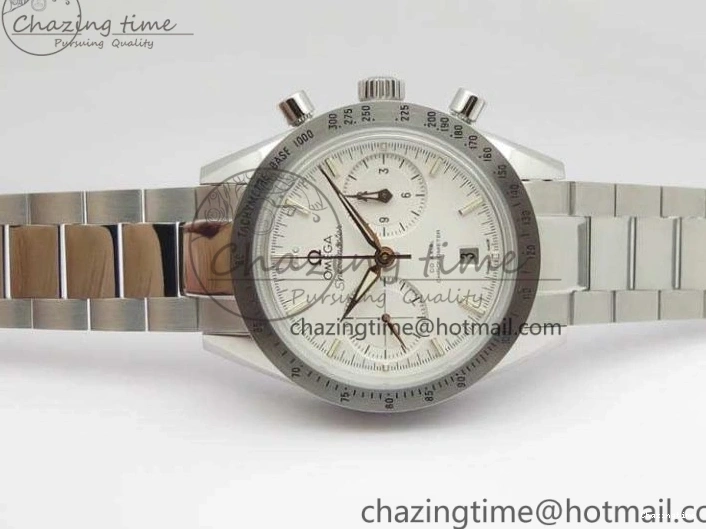 0218 Speedmaster ’57 Co-Axial OMF 1:1 Best Edition White Dial RG Markers On SS Bracelet A WellDesigned 8144